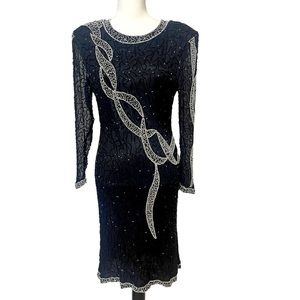 Gorgeous 1980s beaded cocktail dress. Golden girls style!